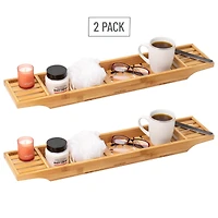 Mind Reader Bali Collection 27.5" Luxury Bamboo Bath Caddies, 2ct.