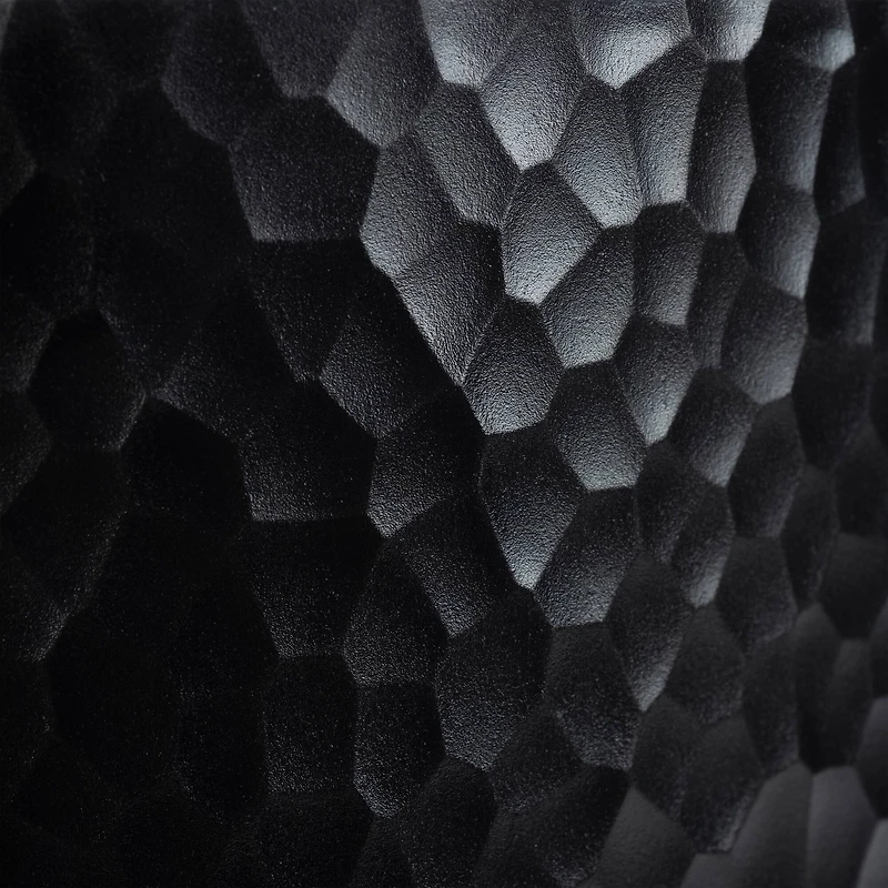 Bath Bliss Black Hammered Textured Trash Can