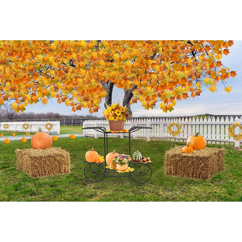 Sorbus 25.5" Black Cart Stand Pot Plant Holder