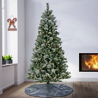 7.5ft. Pre-Lit Frosted Conconully Pine Artificial Christmas Tree, Warm White LED Lights