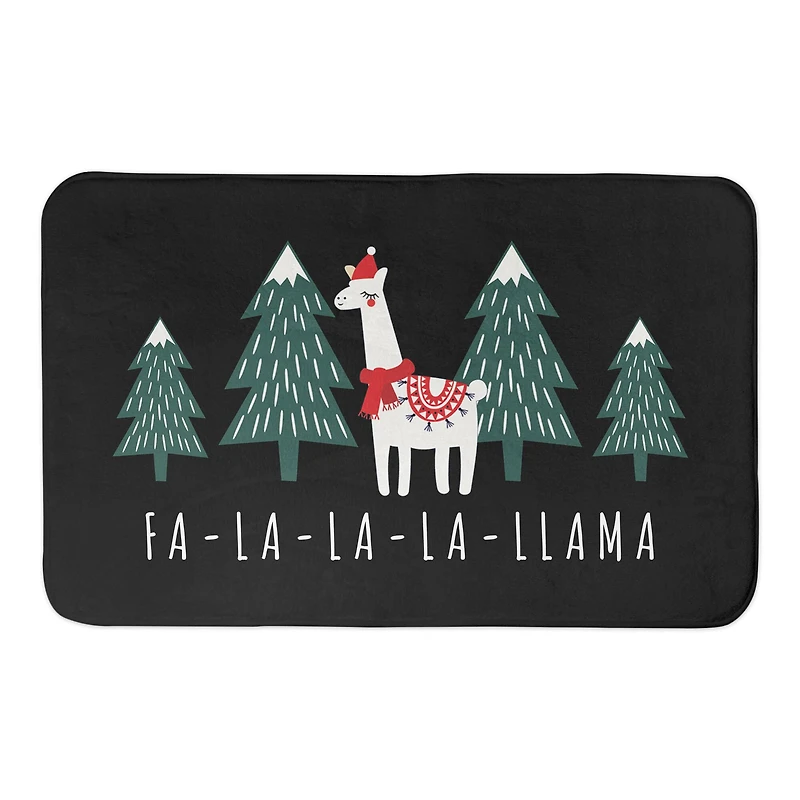 Designs Direct Holiday Caroling Llama Bath Mat, 34" x 21"