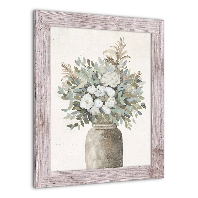 Modern Transitional Flowers 16" x 20" Western White Framed Print