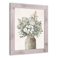 Modern Transitional Flowers 16" x 20" Western White Framed Print