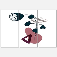 Designart - Elementary Shapes With Abstract Flowers Plants V