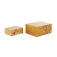 Brown Wood Storage Box with Natural Wood Grains & Silver Latches, 2ct.