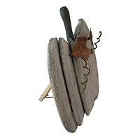 15" White Wooden Pumpkin Tabletop Décor