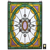 Design Toscano 25" Monte Carlo Tiffany-Style Stained Glass Window Hanging Décor