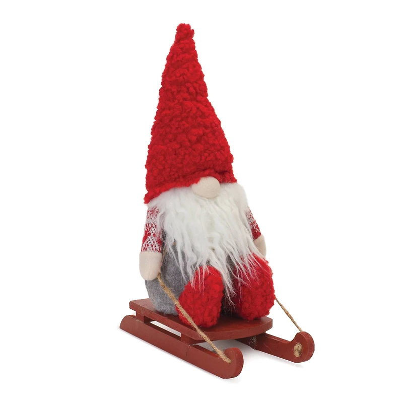 13.5" Plush Winter Gnome on Sled Set