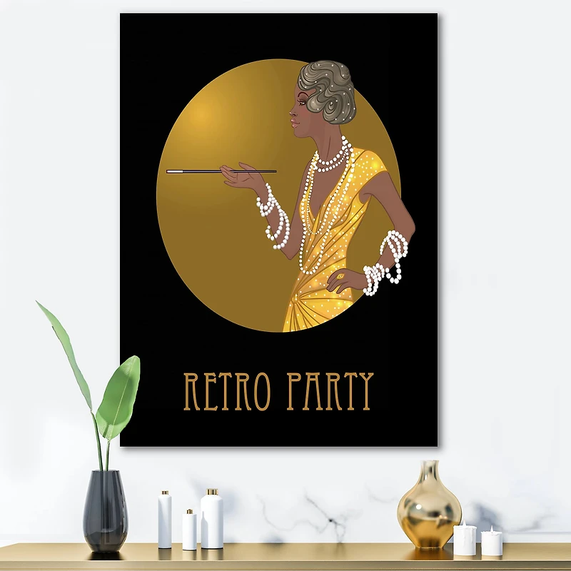 Designart - Retro Fashion Glamour African American Woman