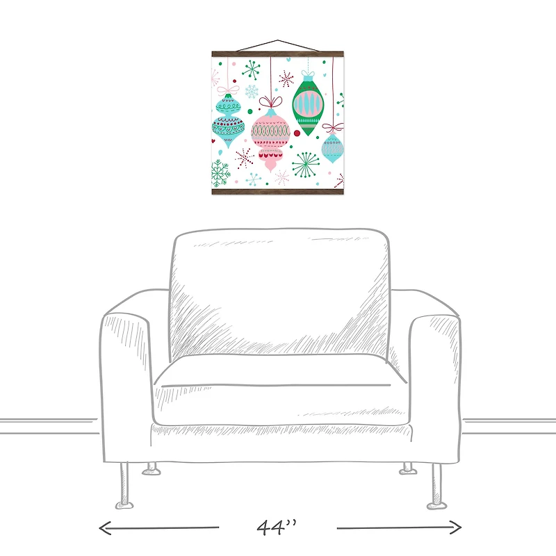 Retro Funky Ornaments 16x16 Teak Hanging Canvas