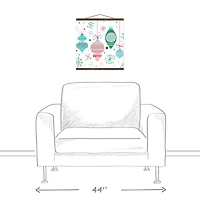 Retro Funky Ornaments 16x16 Teak Hanging Canvas