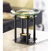 4.5" Modern Art Metal & Glass Candle Oil Warmer