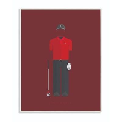 Stupell Industries Famous People Character Fashion Design Tiger Woods Wood Wall Plaque