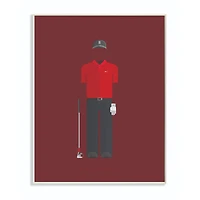 Stupell Industries Famous People Character Fashion Design Tiger Woods Wood Wall Plaque