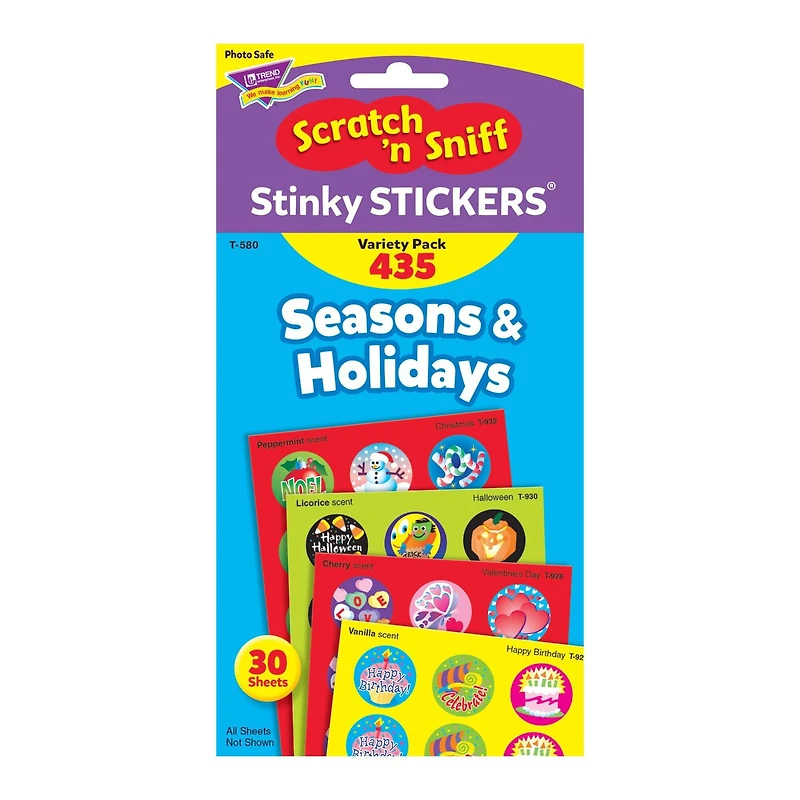 Trend Enterprises® Seasons & Holidays Scented Stickers Variety Pack