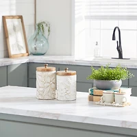 White Dolomite Farmhouse Decorative Jar Set