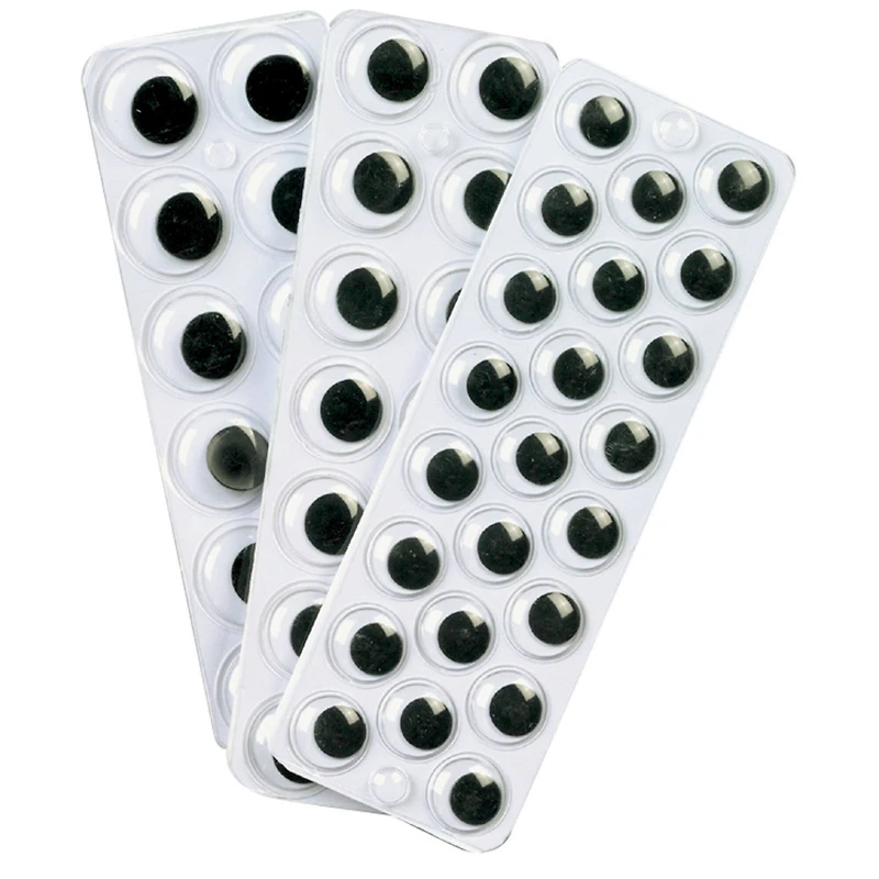 Creativity Street® Peel & Stick Wiggle Eyes on Sheets, Black, 6 Packs of 49
