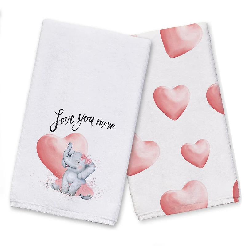 Love You More 16" x 25" Tea Towel - Set of 2