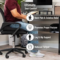 Mind Reader Air-Cloud Booster Seat Cushion for Office, Car, Wheelchair, Support Pillow with Carry Handle, Black