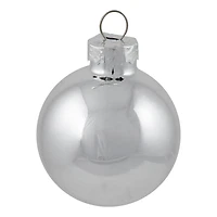 10ct. 1.75" Silver Shiny and Matte Glass Ball Christmas Ornaments