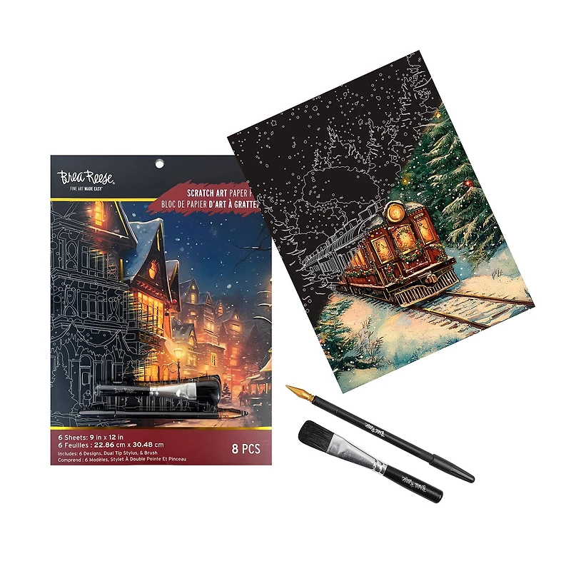 Brea Reese™ 9" x 12" Moonlight Christmas Scratch Art Paper Pad