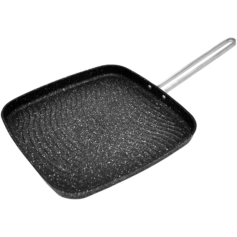 THE ROCK by Starfrit 10" Grill Pan With Stainless Steel Wire Handle