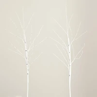 2 Pack 3ft. Pre-Lit Artificial White Birch Branches, Warm White LED Lights