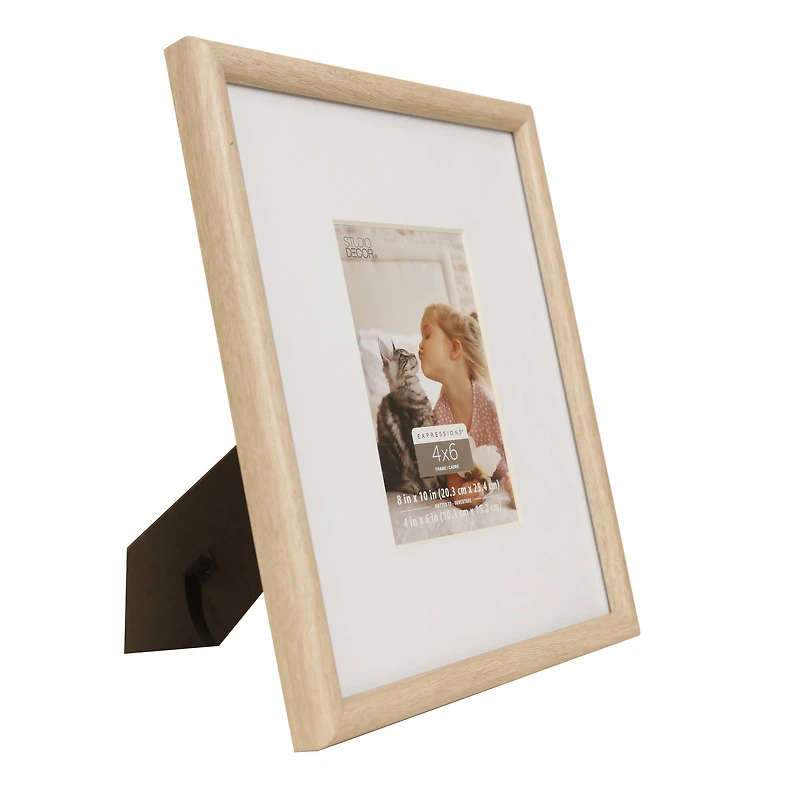 Expressions™ 4" x 6" Natural Woodgrain Frame with Mat by Studio Décor®