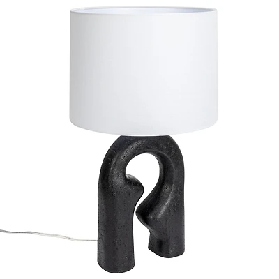 Hello Honey® 24" Abstract Sculptural Table Lamp with Drum Shade