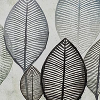White & Gray Contemporary Leaf Framed Wall Art