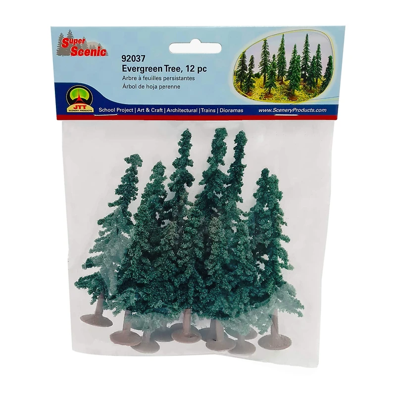 JTT Scenery Products Super Scenic Mini Evergreen Trees, 12ct.