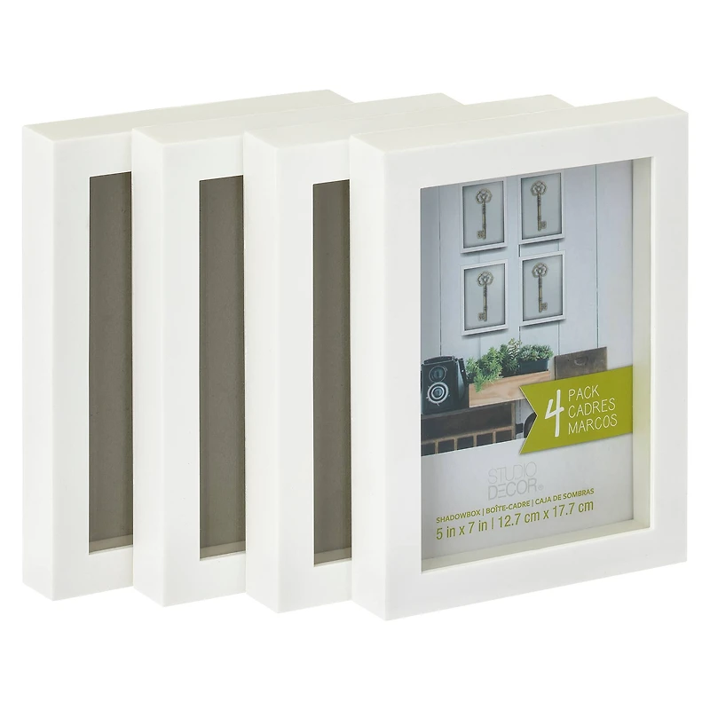 4 Pack 5" x 7" White Shadow Box by Studio Décor®