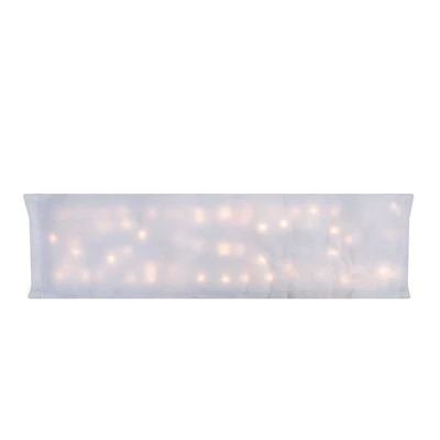 42" LED Lighted Battery Operated Christmas Snow Blanket, Warm White Lights