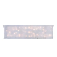 42" LED Lighted Battery Operated Christmas Snow Blanket, Warm White Lights