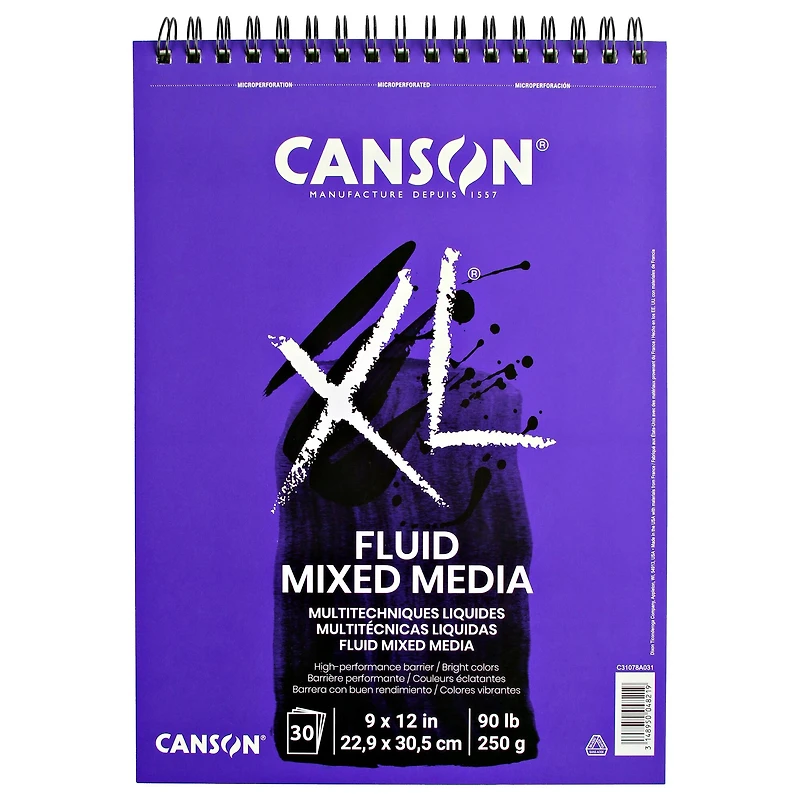 Canson® XL® Fluid Mixed Media Paper Pad, 9" x 12"
