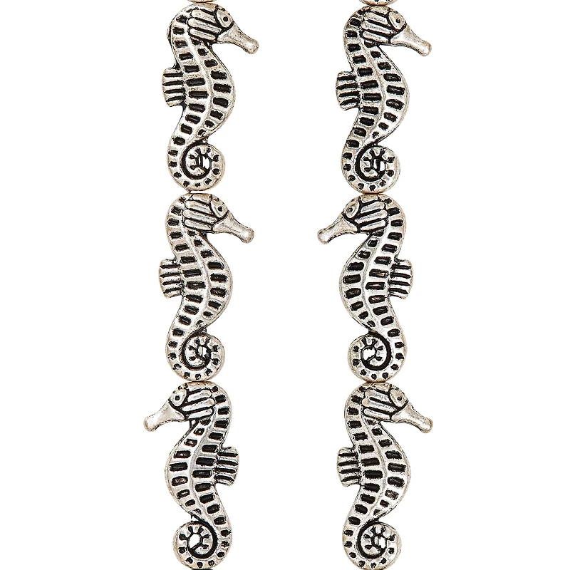 Antique Silver Seahorse Metal Beads, 21mm by Bead Landing™