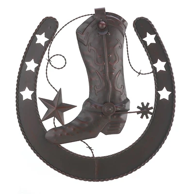 Metal Boot & Horseshoe Wall Décor