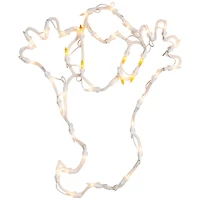 15" Lighted Ghost Halloween Double Sided Window Silhouette Decoration