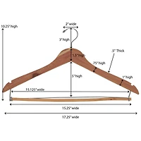 Household Essentials Cedar Coat Hanger with Locking Bar (Set of 4)