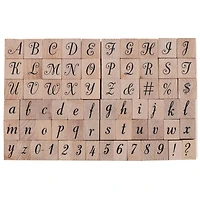6 Pack: Script Alphabet & Numbers Wood Stamp Set by Recollections™