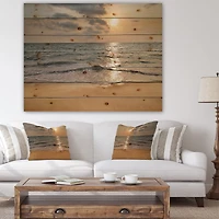 Designart - Dark Tropical Sand Beach at Sunset