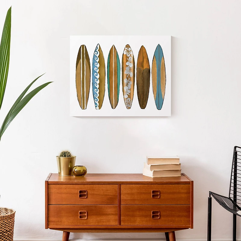 Surf Boards in a Row Canvas Wall Art