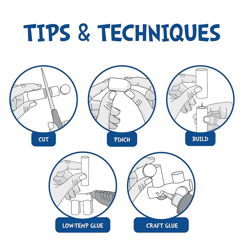 FloraCraft® CraftFōM® 1" x 2" White Foam Rods, 24ct.