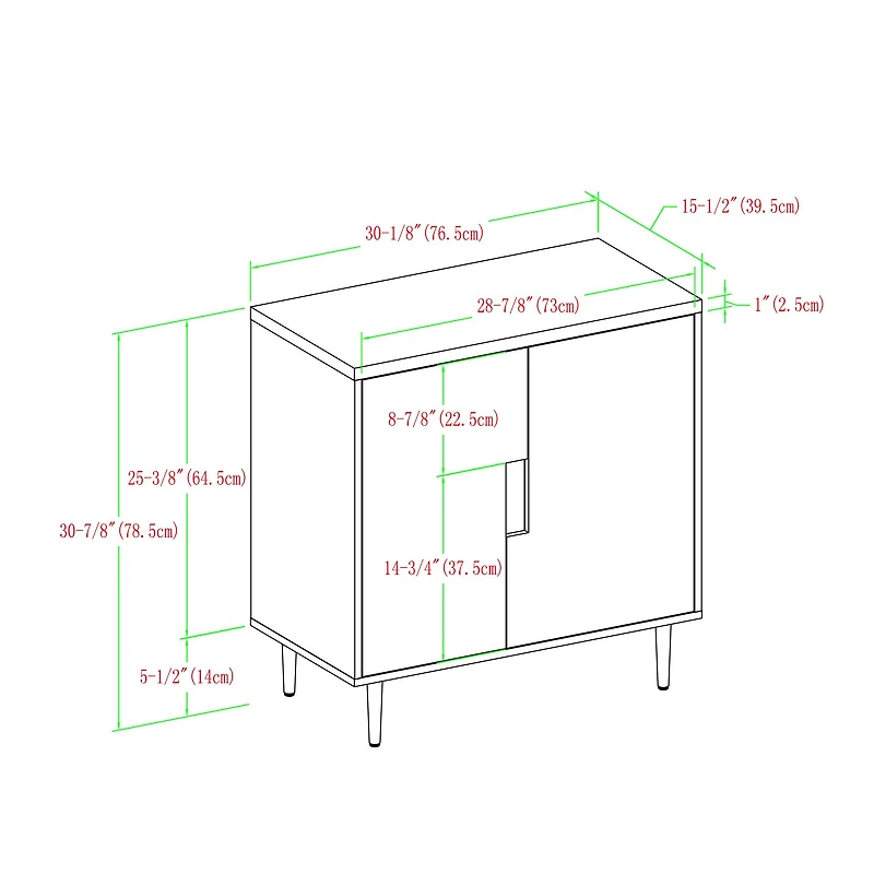 Walker Edison Birch/Magenta Interior Modern Accent Cabinet