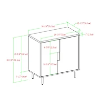 Walker Edison Birch/Magenta Interior Modern Accent Cabinet