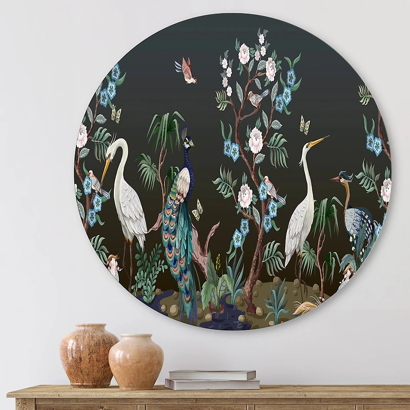 Designart - Chinoiserie With Birds and Peonies IV
