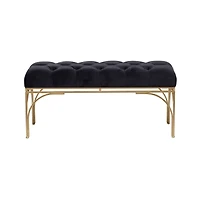 Black Metal Glam Bench, 19" x 39" x 17"