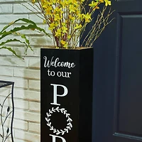 Glitzhome® 30" Black Wood Boxed Welcome Porch Sign
