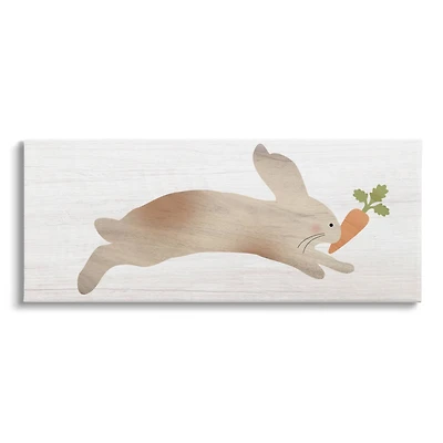 Stupell Industries Rabbit & Carrot Grain Pattern Canvas Wall Art