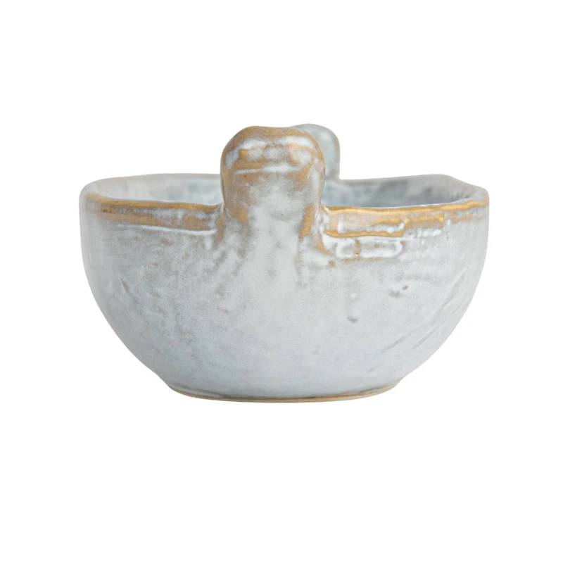 Hello Honey® 13.25" Long White Stoneware Dish with Reactive Glaze